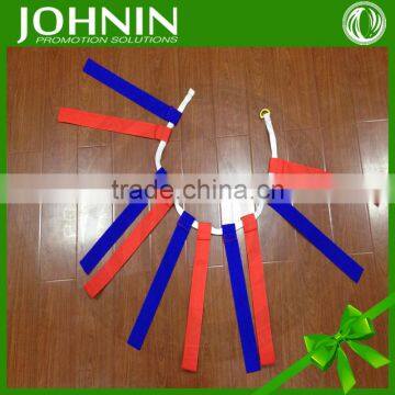 Factory direct new products polyester blue and red football flags and belts