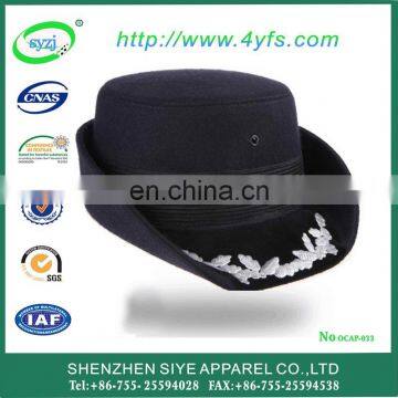 high quality wholesale custom black Military office Peak Cap in ShenZhen
