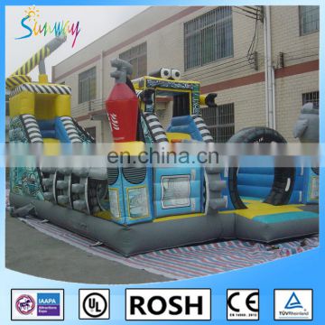 SUNWAY Inflatable Robot city bounce house with two inflatable slide and tunnel for kids Number SP-087