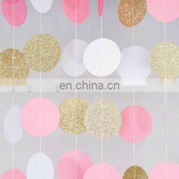 Colorful wedding party decoration hanging circle dot paper garland