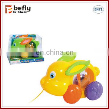 Baby cartoon rabbit pull and push toy with music and light