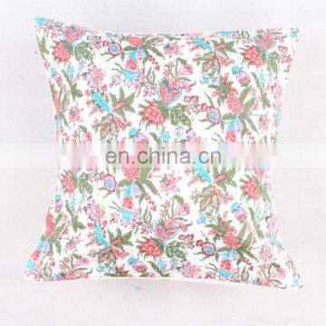 Hand Stitched Handmade indian White Pine Apple Floral Design Cushion Cover decorative pillow cover handmade Kantha cushion cover