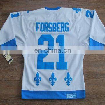 Quebec Nordiques # 21 FORSBERG WHITE jerseys accept custom and mix order top quality