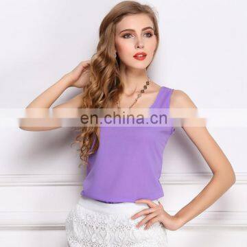 T-WV503 Summer Woman Cheap Vests Plain Chiffon Tank Top Manufacturer photo-4