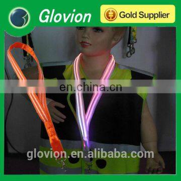 New Design double optical fiber LED flashing lanyards for kids