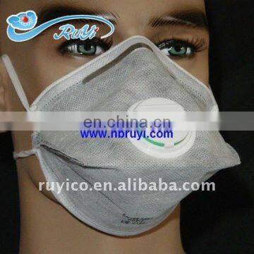 Fold Design Disposable FFP 2 Dust Mask with Valve & Carbon