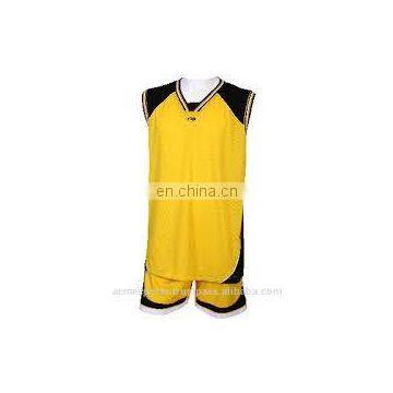 Basketball uniforms - 100% Polyester Custom Sublimated V-neck Black Basketball Uniform