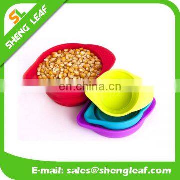 colorful Collapsible Silicone Measuring food bowls