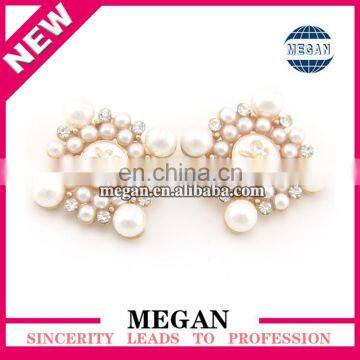 wholesale rhinestone pearl button for hair decoration