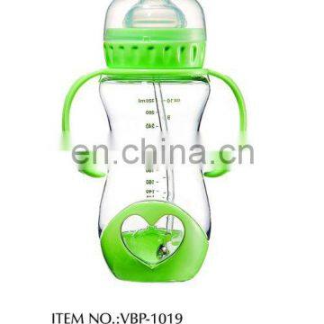 300ML PP wide mouth baby bottle with handle