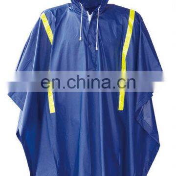 PVC PONCHO WITH REFLECTIVE TAPE ON SHOULDER PVC RAIN PONCHO