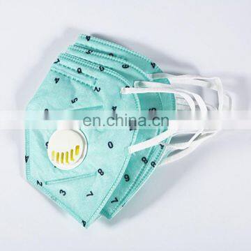 High quality green print filter soft cotton mouth mask