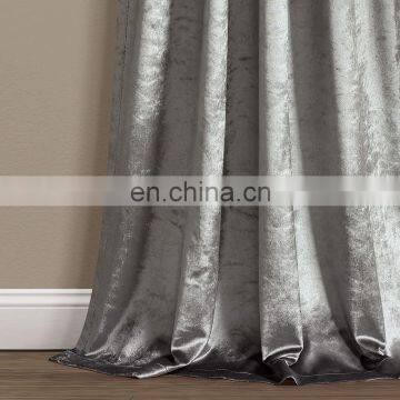 Luxury Rod Pocket Blackout Curshed Velvet Curtain Material photo-4