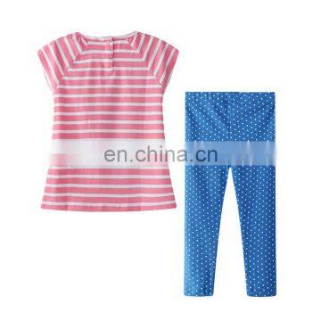 Pink Stripe Dress And Leggings Girl Summer Outfit Kids Clothing Baby Clothes photo-4