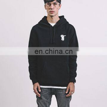 China Supplier Customized Heavyweight Fleece Black Hoodie For Men