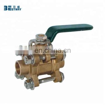 3 pieces bolt screwed brass ball valve