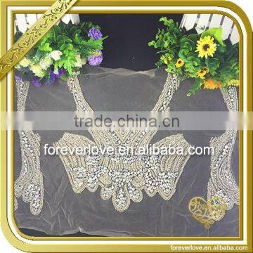 Wholesale handmade sew on bling crystal beaded bridal rhinestone appliques FHA-059                        
                                                Quality Choice