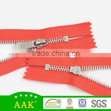 #5 Garment Accessories Red Tape Silver Metal Zipper Close End photo-2