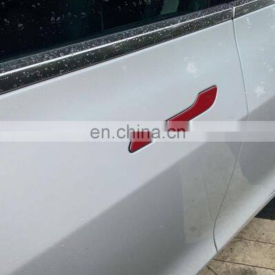 4 штуки красного лака для ручек дверей автомобилей Tesla Model 3. Патч для модели Y. Аксессуары - декоративные крышки из ABS photo-2