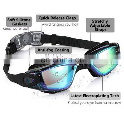 Professional Silicone Swimming Goggles Anti-fog Electroplating UV Swimming Glasses for Men Women Diving Water Sports Eyewear photo-5