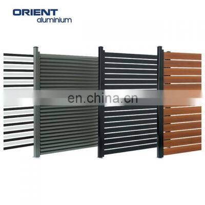 Custom Grey Color Aluminum Post WPC Garden Fence With WPC Fence Panel photo-3