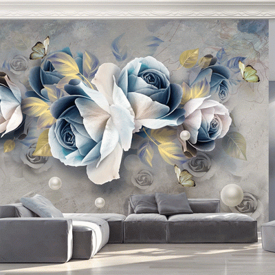 China Manufacturer Flower Designs Custom Size 3D 5D Wallpaper For Home Decoration Mural Wall Paper Drop Ship photo-5