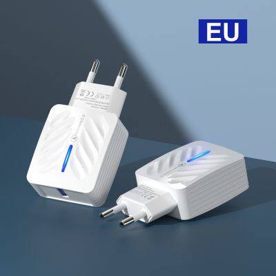 Wholesale Factory Price 3A Quick Charging Mobile Phone 1 USB Wall Charger Adapter QC 3.0 EU/US Plug Charger