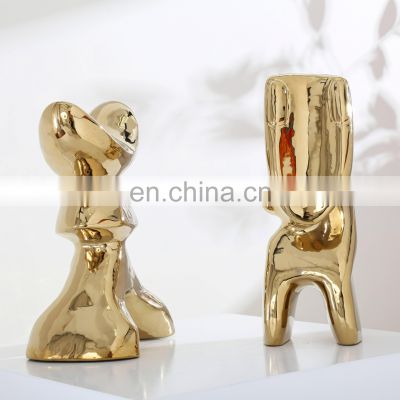 Modern Luxury Gold Plating Animal Shape Nordic Ceramic Home Accessories Decoration