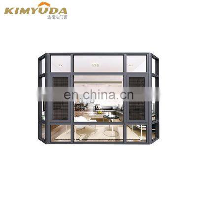 New Design Aluminum Frame Swing Window Courtyard Security Casement Windows