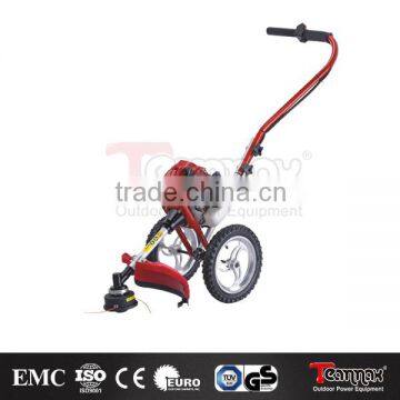 2015 manual durable handpush brush cutter with wheels lawn mower