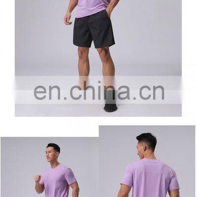 In Stock Good Quality Ice Silk Breathable Quick Dry Shorts Sleeve Gym Shirt Men Workout Sports Athletic Exercise Wear Clothing photo-4
