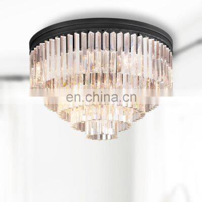 Modern American Crystal Rod Pendants Chandelier Ceiling Lighting Fixture For Living Room Dining Room Kitchen Island Foyer Lobby