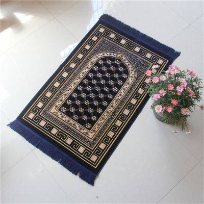 Extra-thick Muslim Flannel Tassel Carpet Portable Non-slip Mat Thick Embossed Prayer mat Carpet Rug