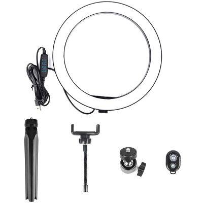 Professional 10 Inch Led Photo Light Ring Lamp Dimmable Circular Beauty Lamp Tripods Selfie Photographic Lighting photo-6