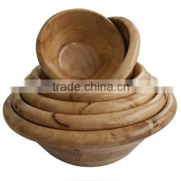 High quality best selling eco friendly Set of Natural Rubberwood Bowl from Viet Nam