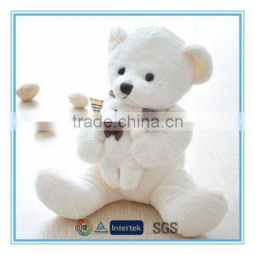 Custom mom and baby plush toys white plush teddy bear