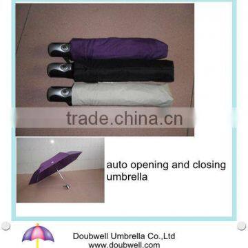 high quality 3 foldable full automatic umbrella