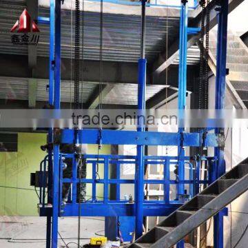 Warehouse Used High Efficient Guid Rail Platform Vertical Goods Lift