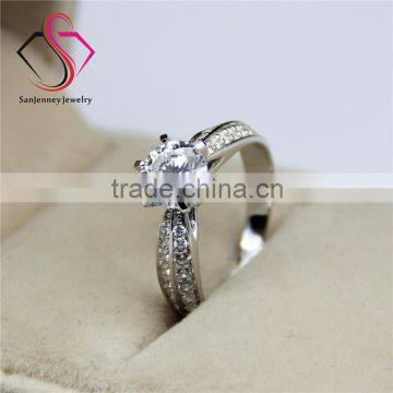 Round Brilliant Cut Moissanite 1CT 6.5mm Center Star Accents 14k 18k White Yellow Gold Diamond Engagement Ring photo-3