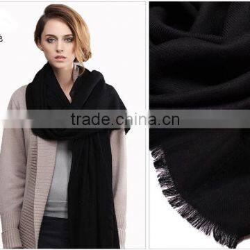 Lady Fashion Plain Pure Indian Wool Shawl photo-2