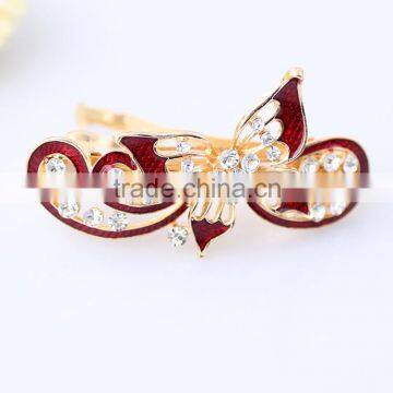 Painted Lacquer Decoration Elegant Rhinestone Butterfly Hair Clip Hair Spring Clip,hair Clips photo-3