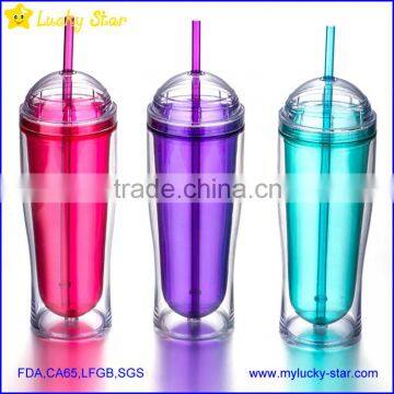 BPA free Acrylic double wall tumblers with PVC paper inserts FDA standard plastic mug