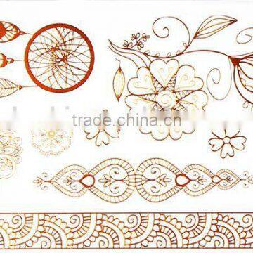 Customized Bling Bling Change Colour Metal Body Temporary Tattoo Sticker