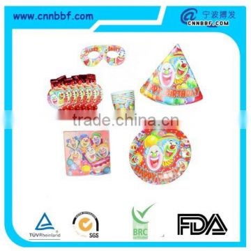 Promotional kids party paper tableware set