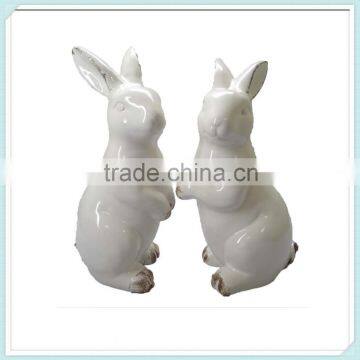 decor easter white ceramic rabbits