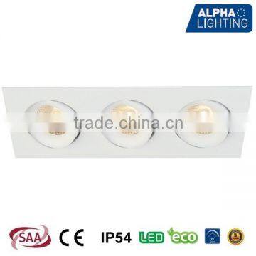 Adjustable 3*8W IP54 High quality square dimmable anti-glare cob downlight