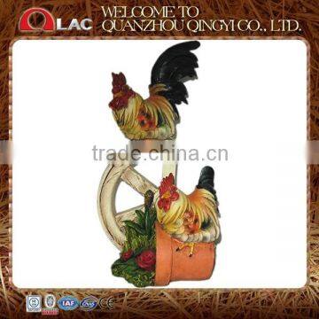 customized resin two roosters statue animal garden ornaments