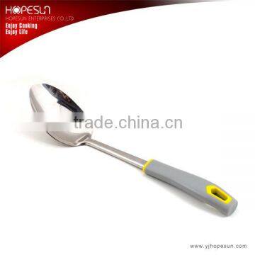 High grade cooking tools stainless steel kitchen solid spoon with PP handle