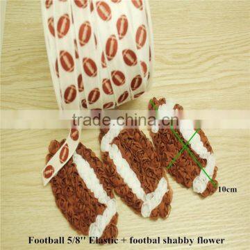 Football Baby Hair Accessories/baby Chiffon Flower/wholesale for Cheap