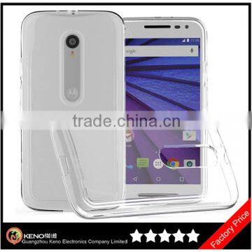 Keno Hot Sale Transparent Ultra Thin TPU Case Cover for Motorola Moto G3, Clear Crystal TPU Case for Moto G3